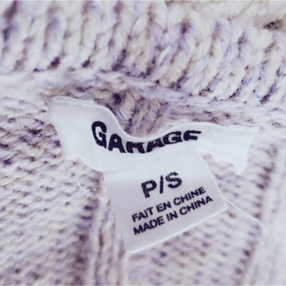 Garage Knit Ribbed Lilac Cropped Cardigan - Picture 7 of 10